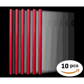 Plastic File Folder 10mm Sliding Bar Report Covers, 18C, 40 Sheet Capacity, Transparent Resume Presentation File Folders Organizer Binder for A4 Size Paper, 10 Pcs