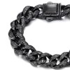 COOLSTEELANDBEYOND Chunky Heavy Mens Stainless Steel Black Curb Chain Bracelet