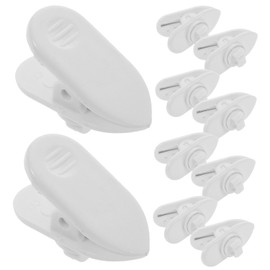 jojofuny 10pcs 360 Cell Phone Headset Headphone Line Nip Holder Cable Holder Headphone Cable Clip Headphone Clips for Shirt Wire Cable Clamp Nip Clip Earplugs to Rotate Earphone White