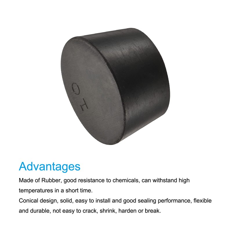 sourcing map Rubber Tapered Plug 42mm to 50mm Solid Test