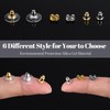 6 Styles Earring Backs for Studs/Droopy Ears/Heavy Earring,170 Pcs Clear