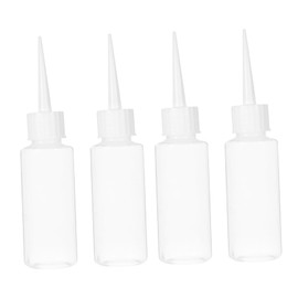 TEHAUX 4pcs Precision Tip Applicator Bottles White 50 ML: Squeeze Bottles - Nozzles Dispensers Applicator Bottles- Needle Glue Squeeze Bottle for Glue, Oil, Liquid