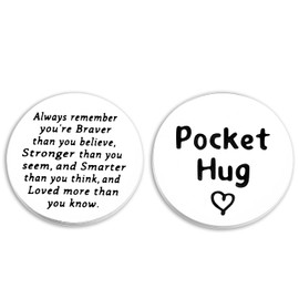 Ahaeth Pocket Hug Token Gifts for Women Men Teenagers Girls You are Stronger Than You Think Inspirational Jewelry Pocket Hug Encouragement Coin
