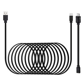 weishan 30ft USB C Cable Compatible with Blink Mini 2, Blink Mini and Blink Outdoor 4(4th Gen),(3rd Gen), XT, XT2 Cameras - 15m Long Flat Charging Cord with 1ft USB C Waterproof Adapter, Black