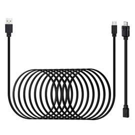 weishan 30ft USB C Cable Compatible with Blink Mini 2, Blink Mini and Blink Outdoor 4(4th Gen),(3rd Gen), XT, XT2 Cameras - 15m Long Flat Charging Cord with 1ft USB C Waterproof Adapter, Black