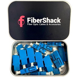 Fibershack - LC to LC Coupler Tin - 20 Pack - Single Mode LC Fiber Couplers. LC Fiber Optic Couplers are Cleaned & Extend LC Fiber Cables. 20 x SM SX LC Fiber adapters Included