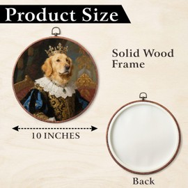 10" Vintage Round Canvas Wall Art Decor - Neutral Tone Vintage Animal Print Canvas Framed Wall Art,Pet Round Hanging Decor - Applies To Bedroom Home Living Room Decoration Or As A Gift - A03