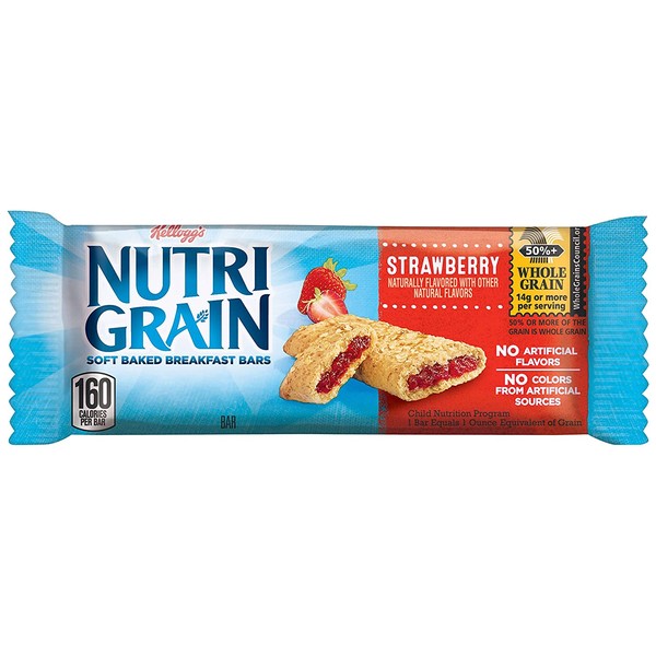Kellogg's Nutri-Grain Cereal Breakfast Bars, Strawberry, 96 Count