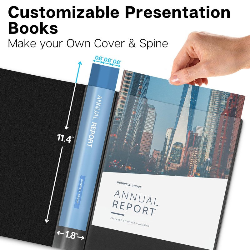 Dunwell Presentation Binder 24-Pocket, Displays 48 Pages, 8.5x11 Portfolio Binder