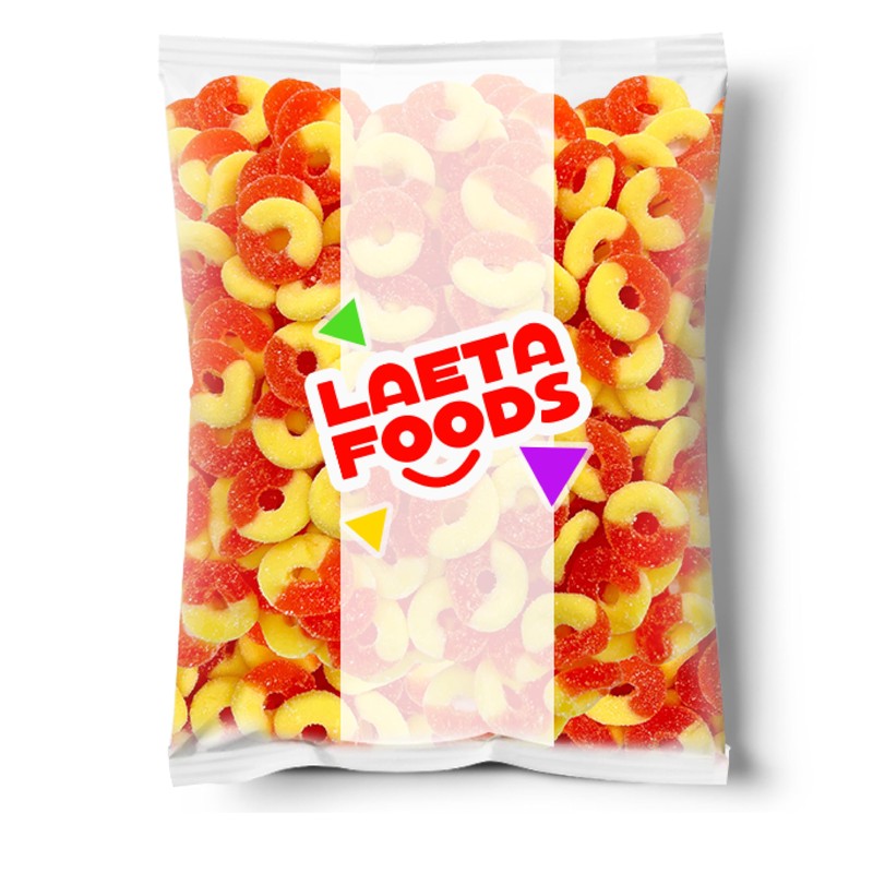 Peach Rings Gummy Candy, Soft and Chewy Snack (1 Pound