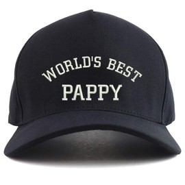 Trendy Apparel Shop World's Best Pappy Embroidered Oversized 5 Panel XXL Baseball Cap - Black