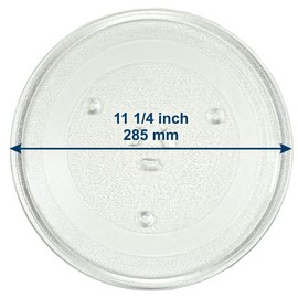 HQRP 11-1/4 inch Glass Turntable Tray Compatible with Magic Chef 203500 MCO160UW MCO165UB MCO165UW MCP13E1ST MCT9E1ST MCD990W MCD991ARB MCD991ARS MCO160S MCO160UB MCO160UQ Microwave Oven Plate
