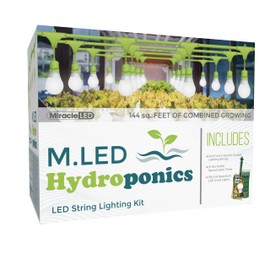 Miracle LED Hydroponics LED Indoor Grow Light Kit - Includes 4 Absolute Daylight Plus Full Spectrum 150W Replacement Grow Light Bulbs & 1 4-Socket Corded Fixture with SproutMatic Timer (4-Pack)