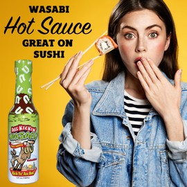 ASS KICKIN' Wasabi Sauce with Horseradish Hot Sauce with Habanero – Try if you Dare – Perfect Gourmet Gift for the Real Wasabi Horseradish Sauce Fan - Wasabi for Sushi Sauce