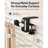 Bobuuii No Drill Curtain Rod Brackets, Inside/Outside Mount, Black 2