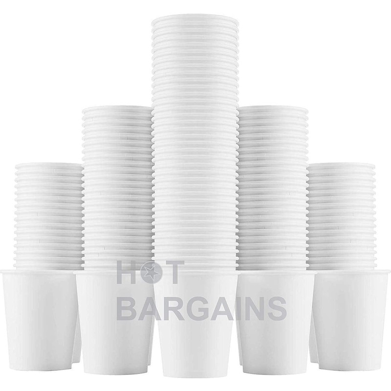 HOT BARGAINS, 100 X 7oz Single Wall Paper Cups for