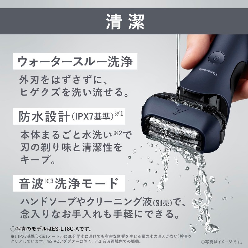 Panasonic ES-LT6Q-S Men's Shaver, Lamb Dash, 3 Blades, Black, Shave