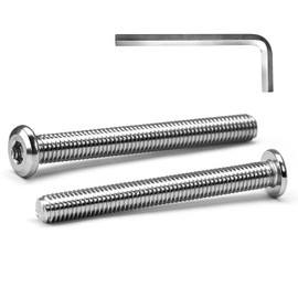MINHER 10 Sets M8 x 65 mm Screws Flat Head Screws A2 V2A Stainless Steel Flat Head Allen Screws for Furniture (with Allen Key)
