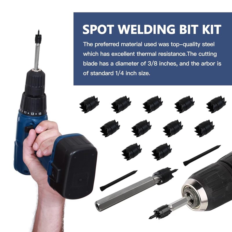 Zafina-UP 14-Pack Spot Weld Cutter Sets Double Sided, 3/8" Spot