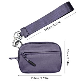 Casbomy Iris Purse 2nd Generation Wristlet Handbags, Purse for Women, Waterproof Nylon Keychain Zipper Wallet, Credit Card Holder Portable Wrist Wallet, purple, Modern