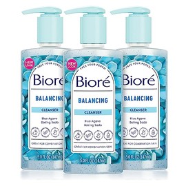 Bioré Jabón facial equilibrante, limpiador para pieles mixtas, limpiador facial equilibrado con PH, vegano, libre de crueldad, 6.77 onzas, paquete de 