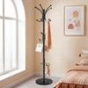 DongRong Marble Base Coat Rack Freestanding, 360° Rotary 16 Hooks