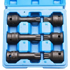 otgerlensker products 6-Piece Impact Wrench Sockets M14 - M16 - M18 with 1/2 Inch Drive Internal Spline