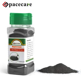 SPACECARE Magnetic Sand Iron Filings Iron Powder Filings Magnetic Power for Magnet Education and School Projects, Storage (12 Ounces) with Shaker Lid, 1 Pack Iron Oxide Powder Shavings for Science