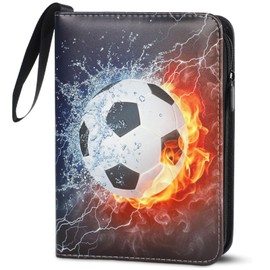 Jortmrd Sammelkarten Album Sammelalbum Fußball Karten 4 Fächer 50 Seiten Kapazität für 400 Karten Ornder Sammelheft Sammelkartenalbum Kartenordner für Sammelkarten Trading Card Album