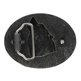 eeddoo® Belt Buckle - Howling Wolf - Western - Biker Buckle (Buckle for Interchangeable Belt for Men and Women | Belt Women Men Oldschool Rockabilly Metal Biker Western Trucker Casino Skull),