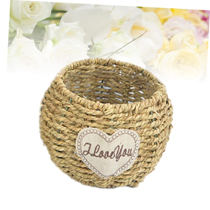 LABRIMP Collapsible Willow Basket Rustic Wicker Flower Planter Decorative Rattan