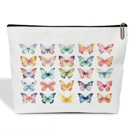 HUQIL Aesthetics Makeup Bag for Women, Butterfly Gifts for Women Butterflies Lover Gifts for Daughter Sister Besties Coworker Friends Toiletry Cosmetic Bag, Zipper Travel Organizer Pouch -FS295
