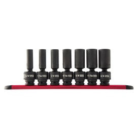 SUNEX TOOLS 3656 3/8" Drive Fractional 6 Point Deep Universal Impact Socket Set - 7 Pc.