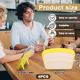 Dncvb Pack of 4 Children's Card Holders, Secure Hold, Hands-Free Playing Card Holder, Card Holder, Playing Cards with 2 Playing Cards Box for Seniors and Children, Card Stand