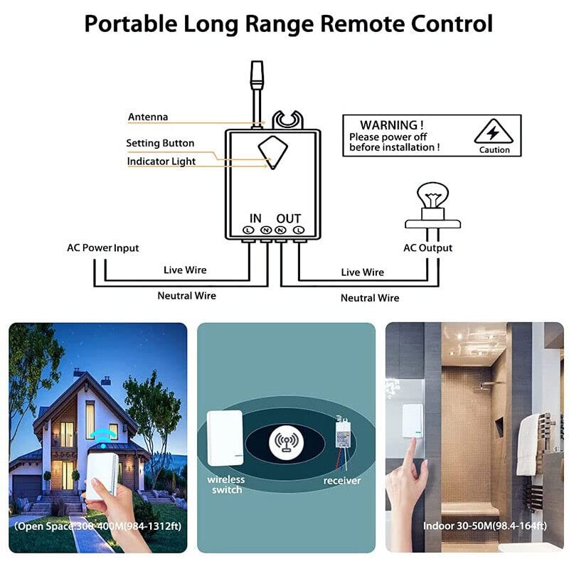 KCMYTONER 8V - 24V DC Wireless Switch Kit for LED
