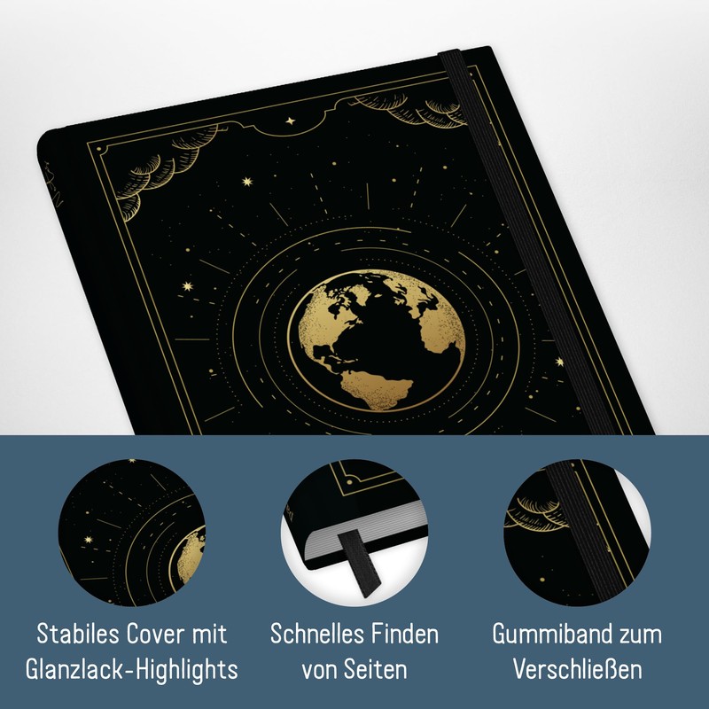 paper&you® Notebook A5+ Blank with Elastic Band [New Adventures] 156