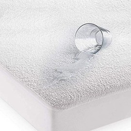 100% Waterproof & Moisture Proof Wet Protecting Sheet Fitted Terry Towel Mattress Protector Topper Cover Anti Allergy and Breathable Bed Cover (Single)