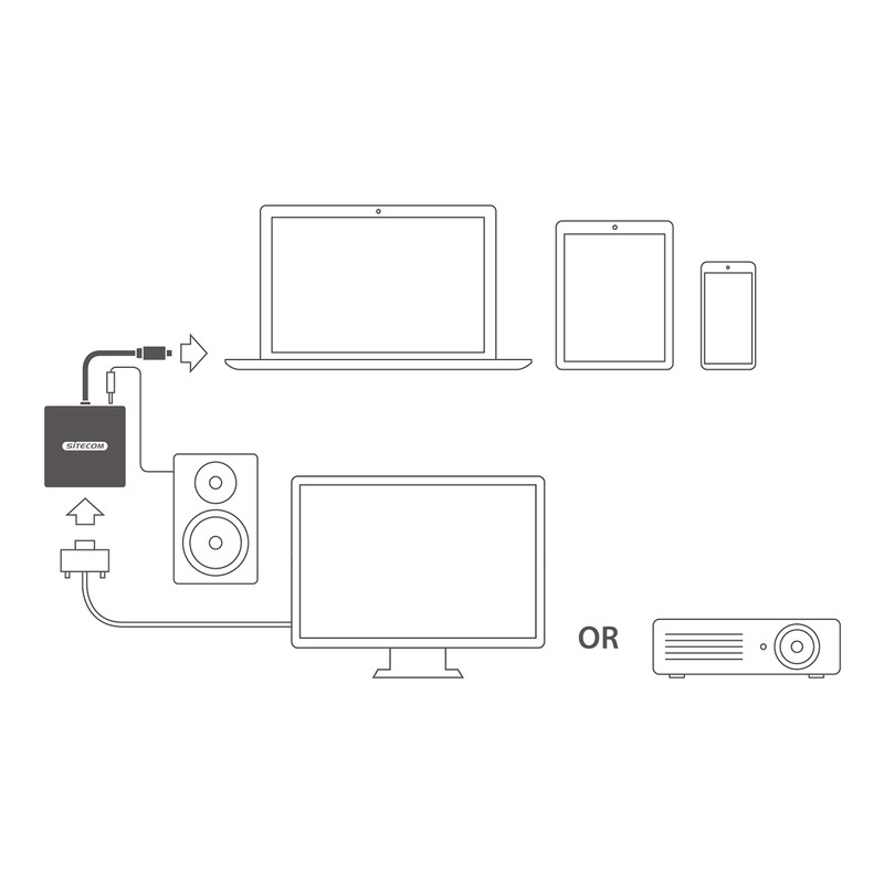 Sitecom CN-355 Micro-HDMI to VGA Plus Audio Adapter - Black