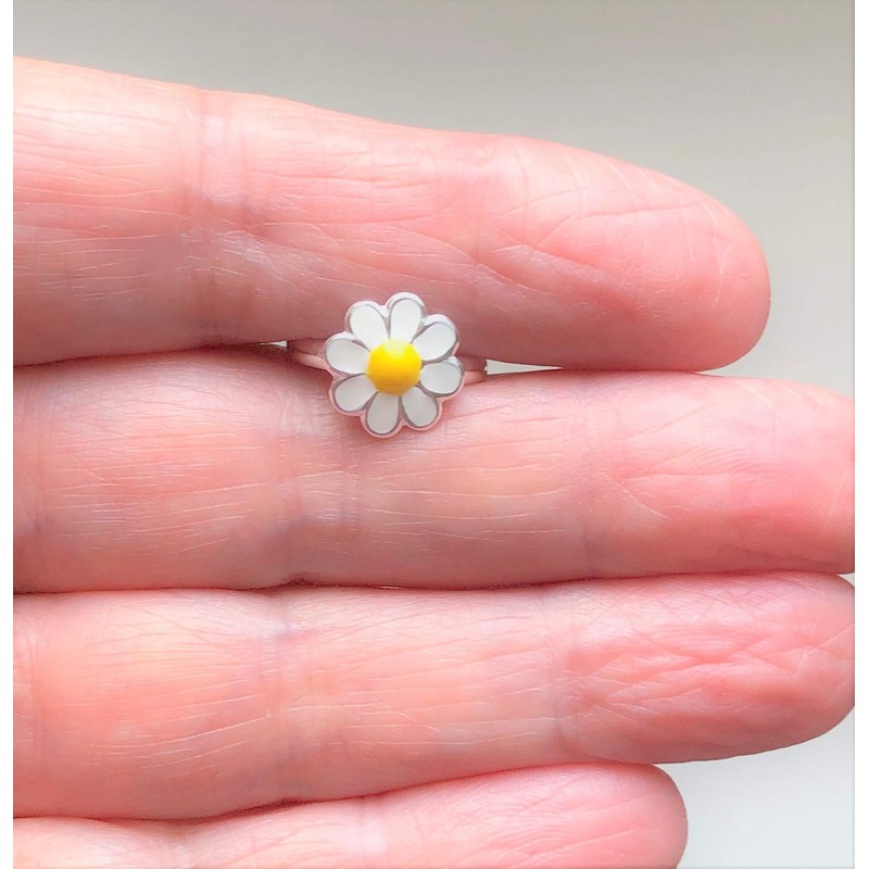 Daisy Flower Ring - 925 Sterling Silver (Adjustable)
