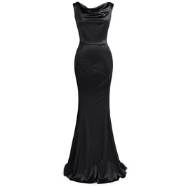 MUXXN Women's Gorgeous Sleeveless Crew Neckline Sheath Casual Formal Evening Cocktail Long Maxi Dress Black M