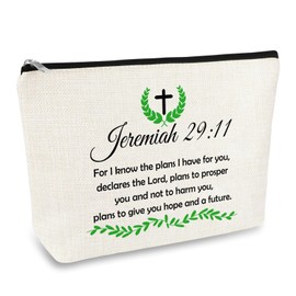 Bible Verse Makeup Bag Christian Gifts for Women Faith Gift Cosmetic Bag Inspirational Religious Birthday Gift for Mom Sister Daughter Friends Encouragement Gifts Zipper Travel Toiletry Pouch