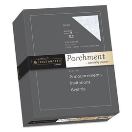 Parchment Specialty Paper, Blue, 24lb, 8 1/2 x 11, 500 Sheets
