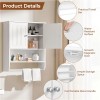Topeakmart Bathroom Wall Cabinet with Towel Bar and Adjustable Shelf