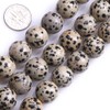 GEM-Inside Dalmation Dalmatian Jasper Gemstone Loose Beads 14MM Round Crystal