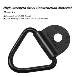 4 Pack Cargo Tie-Down V-Ring Anchors,2 Inch Diameter Steel V-Ring Bolt On D-Rings for Cargo on Trucks Pickups Trailers (Black)