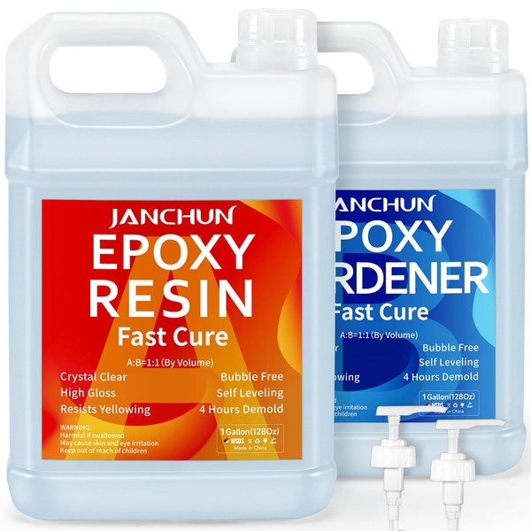 JANCHUN 2 Gallon Crystal Clear Epoxy Resin Kit for River