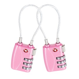Candado para maletas Rosa aprobado por la TSA (2 piezas) / Set de dos candados para maletas/ crea tu propia combinación, perfecto para lockers del gimnasio, escuelas, maletines, equipaje, caja de herramientas y más!