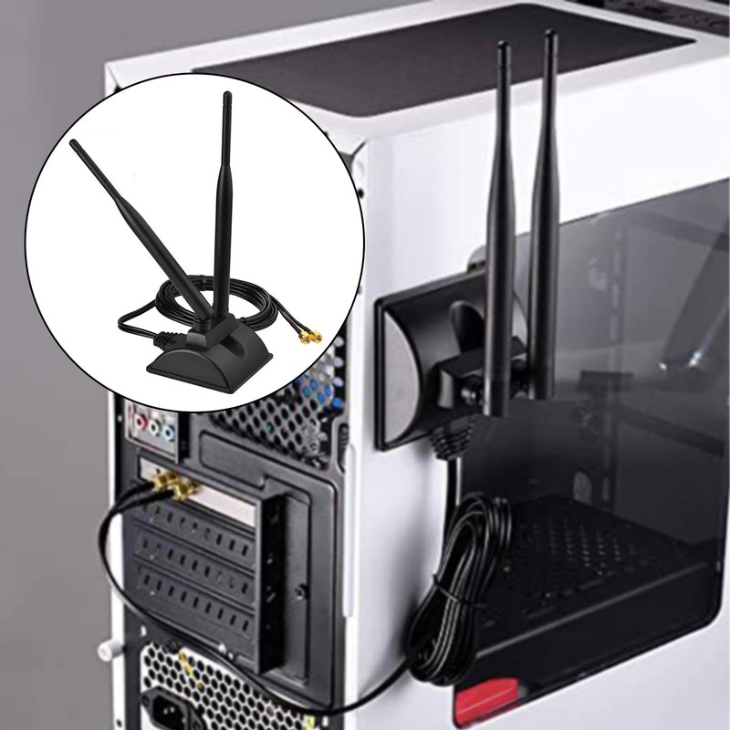 Dual Band WiFi Antenna 8dBi 2.4GHz 5.8GHz SMA Adapter, Bluetooth