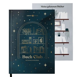 LEBENSKOMPASS Book Club - The Reading Diary & Book Journal Sapphire - Hardcover DIN A5 Diary for Adults - Book Reading Bullet Journal Tracker - Booktok