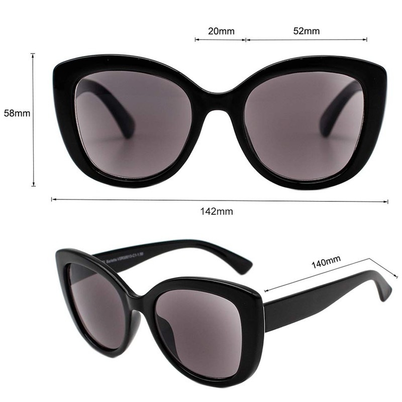 VITENZI Gafas de sol de gran tamaño para lectores de